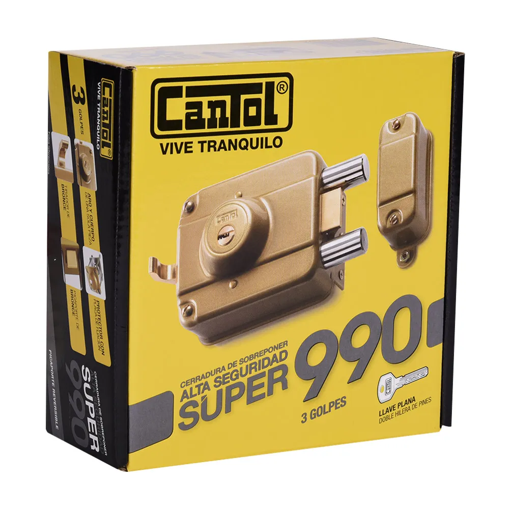 35479_10 Cerradura de Alta Seguridad Súper 3 Golpes 990 – Cantol - Imagen 4