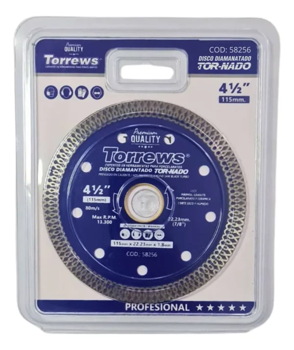 Disco Diamantado Tornado Corte 45° 4 1/2" – Torrews