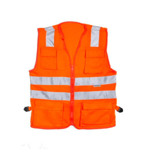 Chaleco Drill Naranja con Cinta Reflectiva (Talla L, XL) – Alaska
