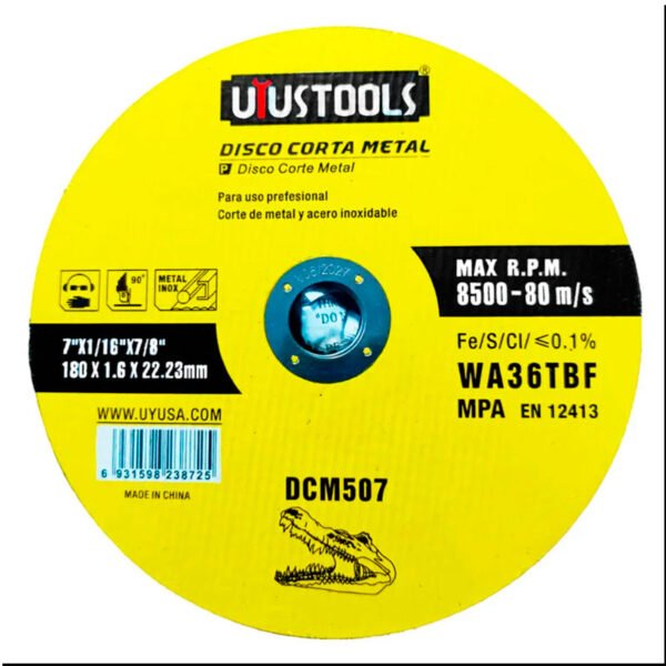 Disco de Corte Fino para Metal 7" x 1/16" x 7/8" – Uyustools