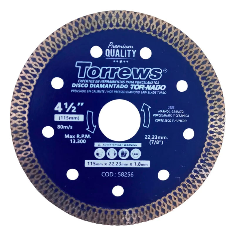 Disco Diamantado Tornado Corte 45° 4 1/2" – Torrews