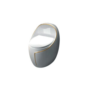 inodoro one piece blanco con lineas doradas modelo girasol marca fratelli
