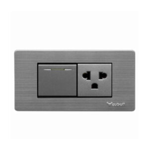 Interruptor + 1 Toma con Tierra Universal Color Plomo – Cubull