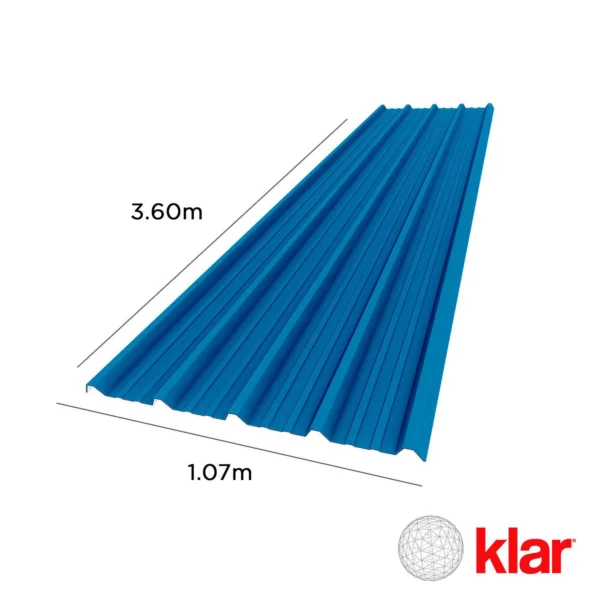 Techo Termoacústico TK5 Azul 1.07 m x 3.60 m – Klar